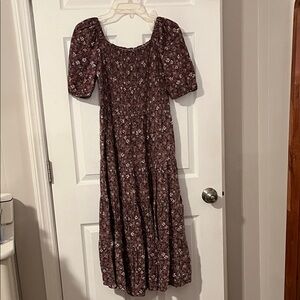 Floral Purple Midi Dress